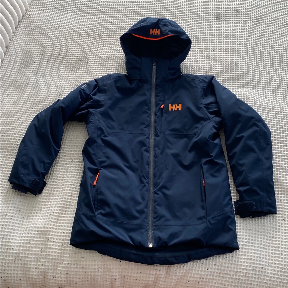 EUC Helly Hansen Junior’s Alpha Ski Jacket. Size 12 (152/12). Navy.